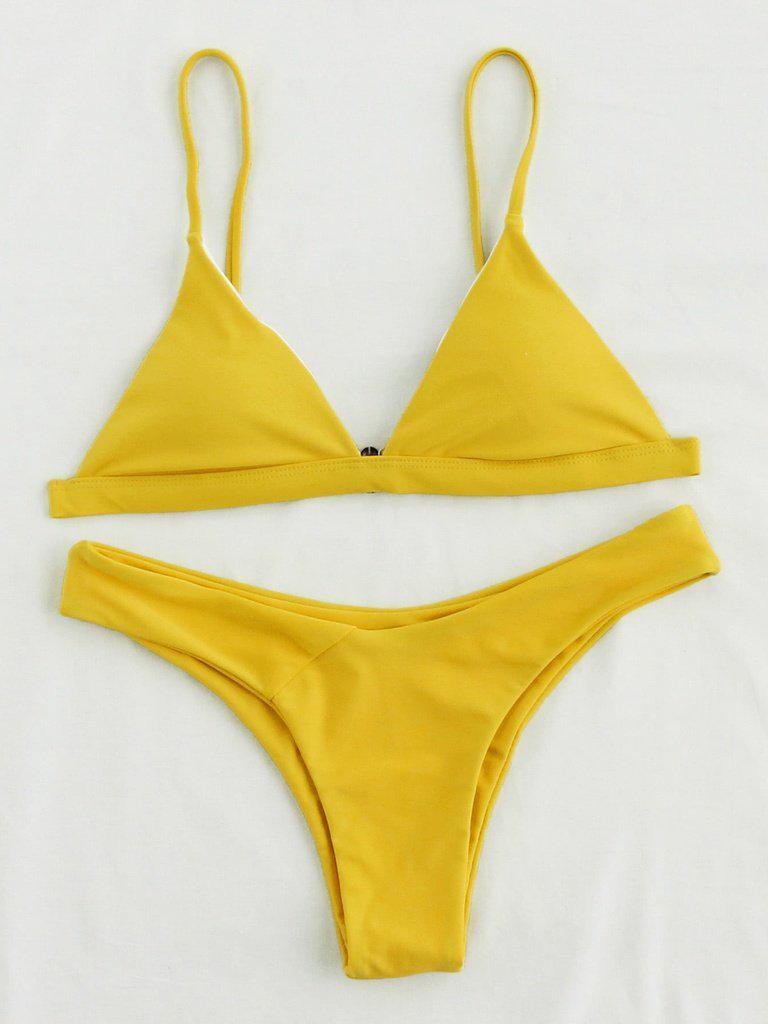 Triangle High Leg Bikini Set-swimwear-Des Mess