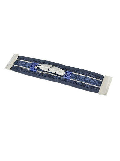 Blue Multilayer Blue Black Pu Leather Wrap Bracelets--Des Mess