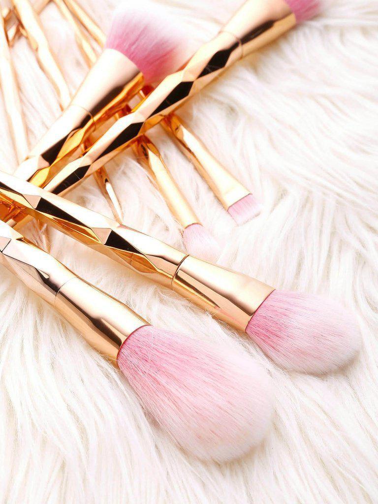 Diamond Shaped Makeup Brush 10pcs--Des Mess