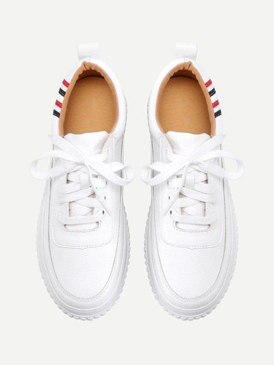 Striped Detail Lace Up Sneakers-shoes-Des Mess