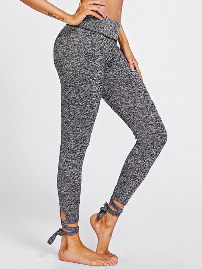Lace Up Hem Marled Knit Leggings-bottom-Des Mess