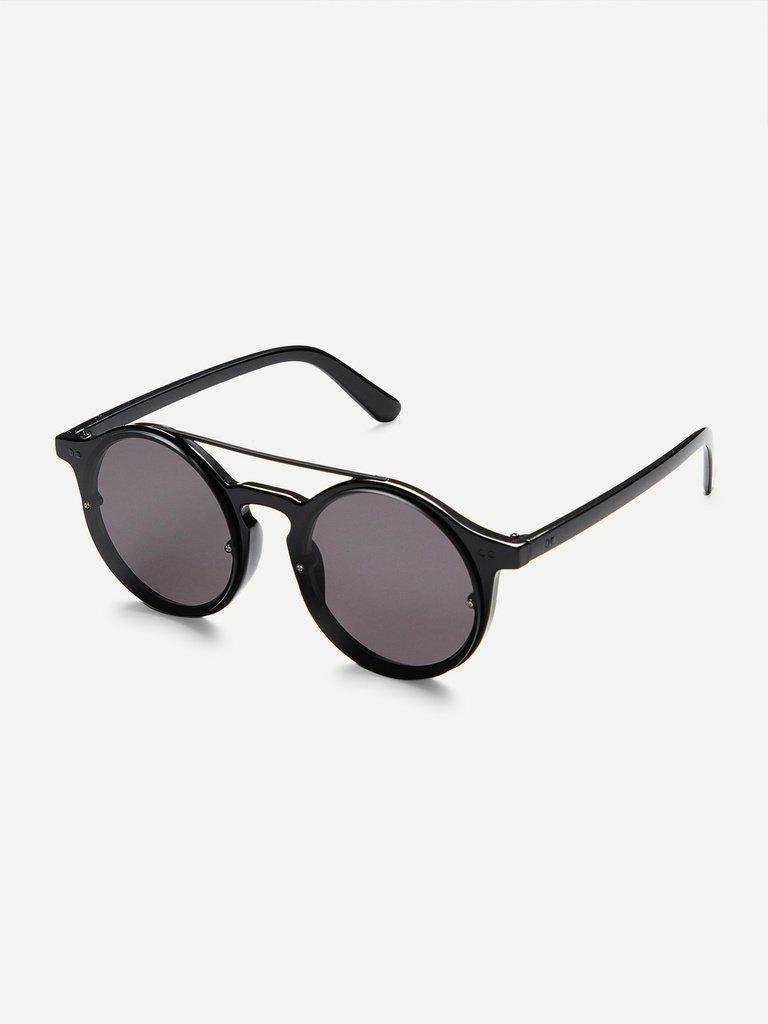 Double Bridge Round Lens Sunglasses-accessories-Des Mess