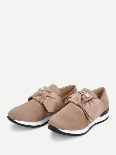 Bow Decorated Low Top Sneakers-shoes-Des Mess