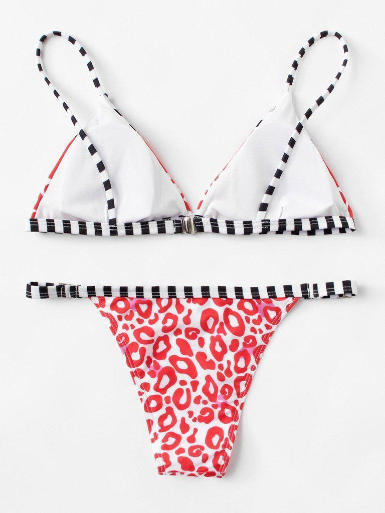 Striped Leopard Bikini Set--Des Mess