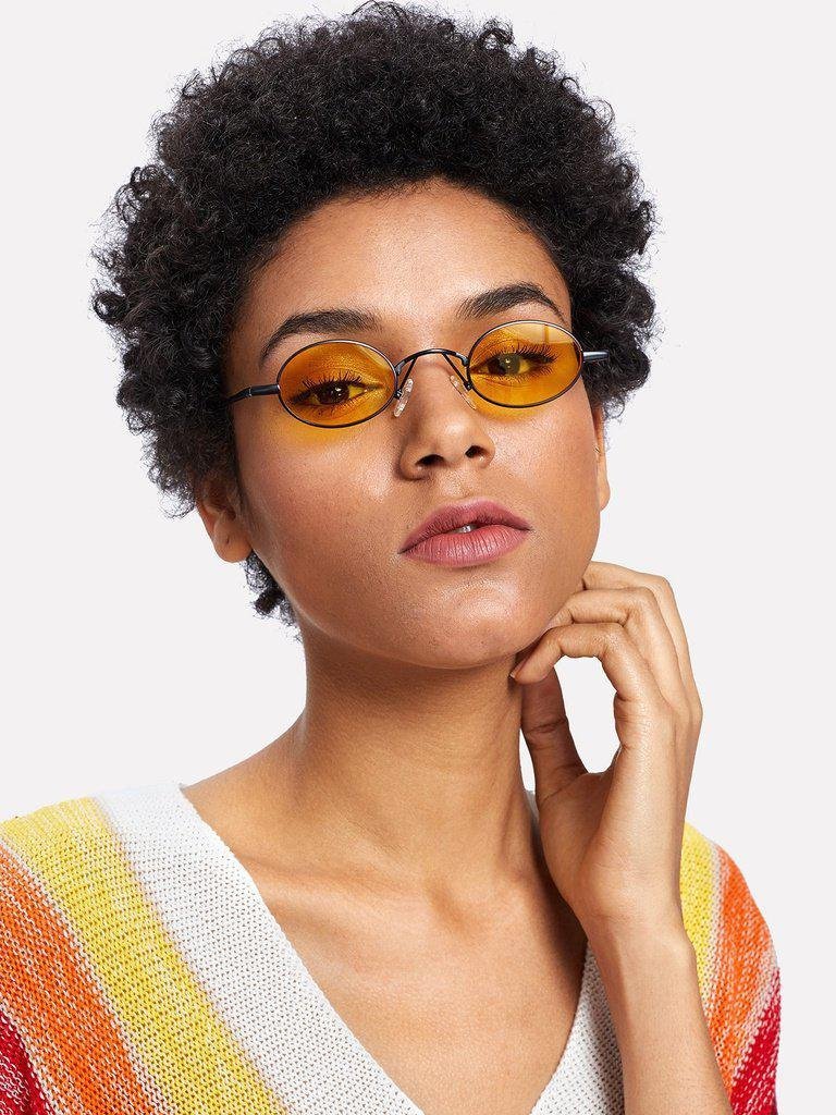 Oval Flat Lens Retro Sunglasses-accessories-Des Mess