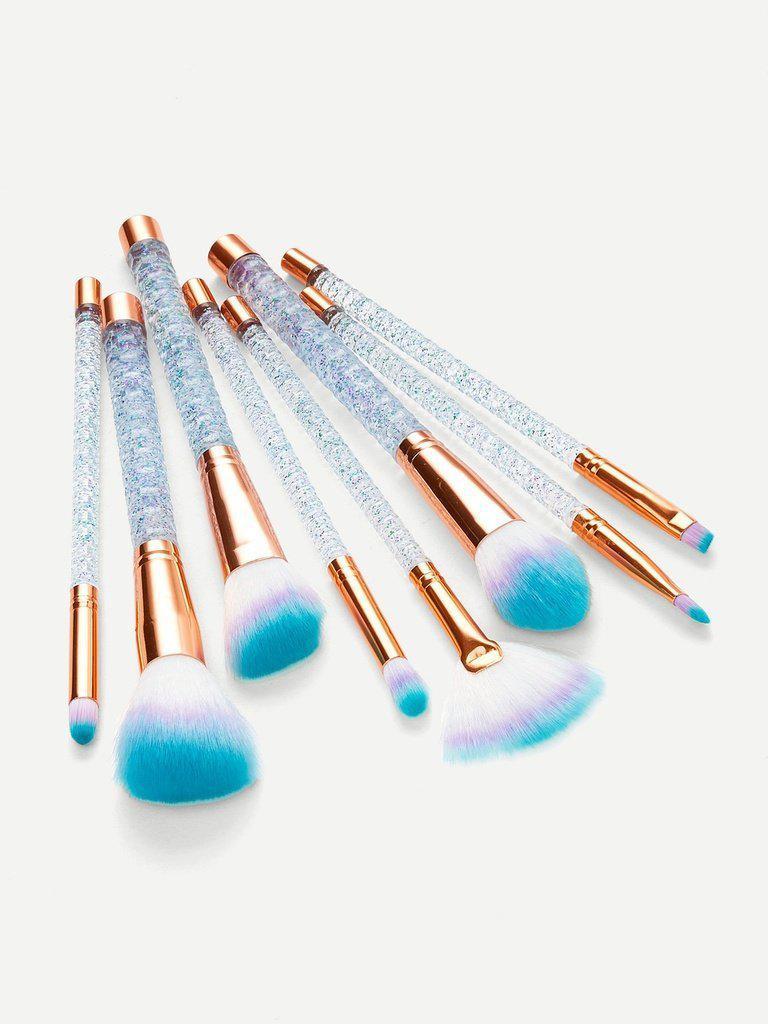 Clear Handle Makeup Brush 8pcs-makeup-Des Mess