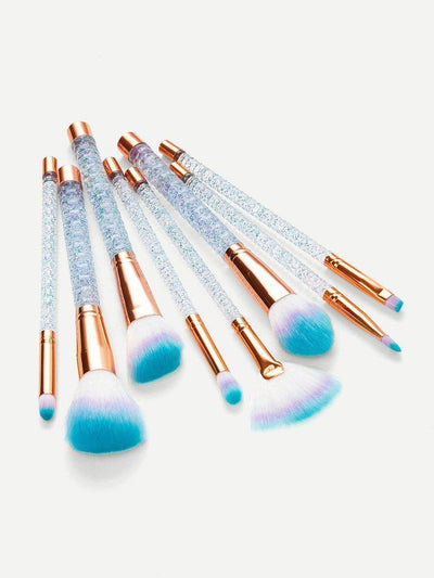 Clear Handle Makeup Brush 8pcs-makeup-Des Mess