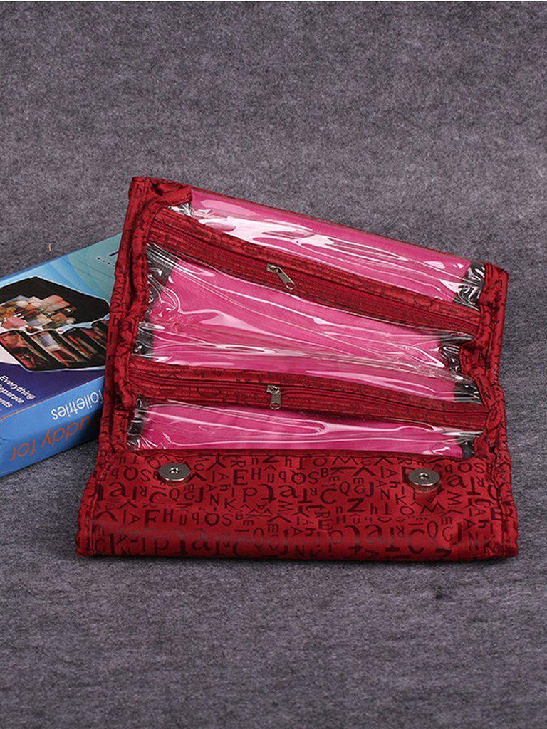 Letter Print Flap Makeup Bag-makeup-Des Mess