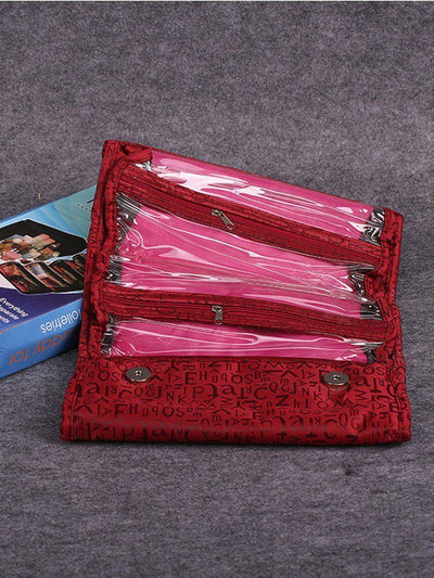 Letter Print Flap Makeup Bag-makeup-Des Mess