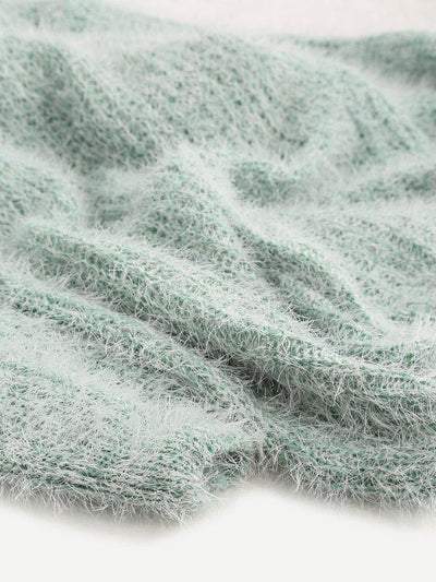 Fuzzy Chunky Knit Sweater-outerwear-Des Mess