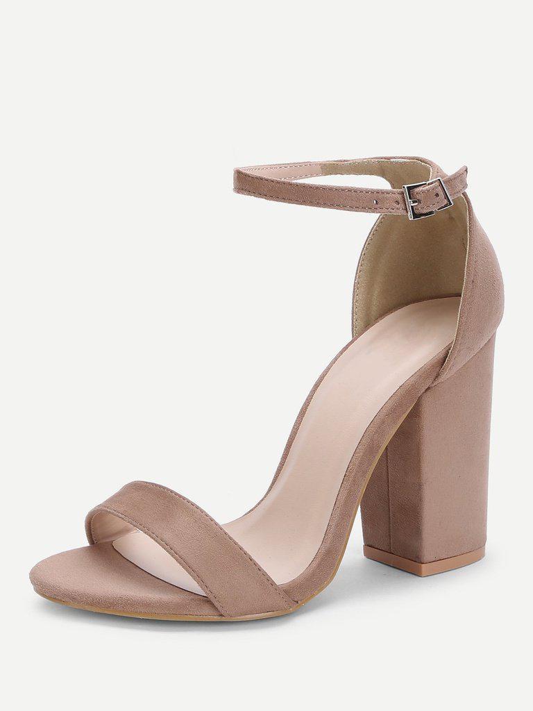 Two Part Ankle Strap Suede Heels-shoes-Des Mess
