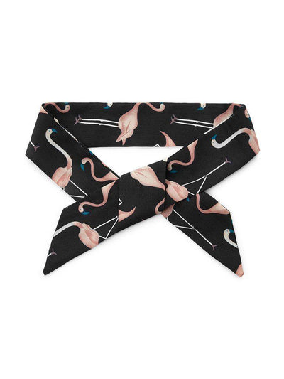 Flamingo Print Skinny Scarf-accessories-Des Mess