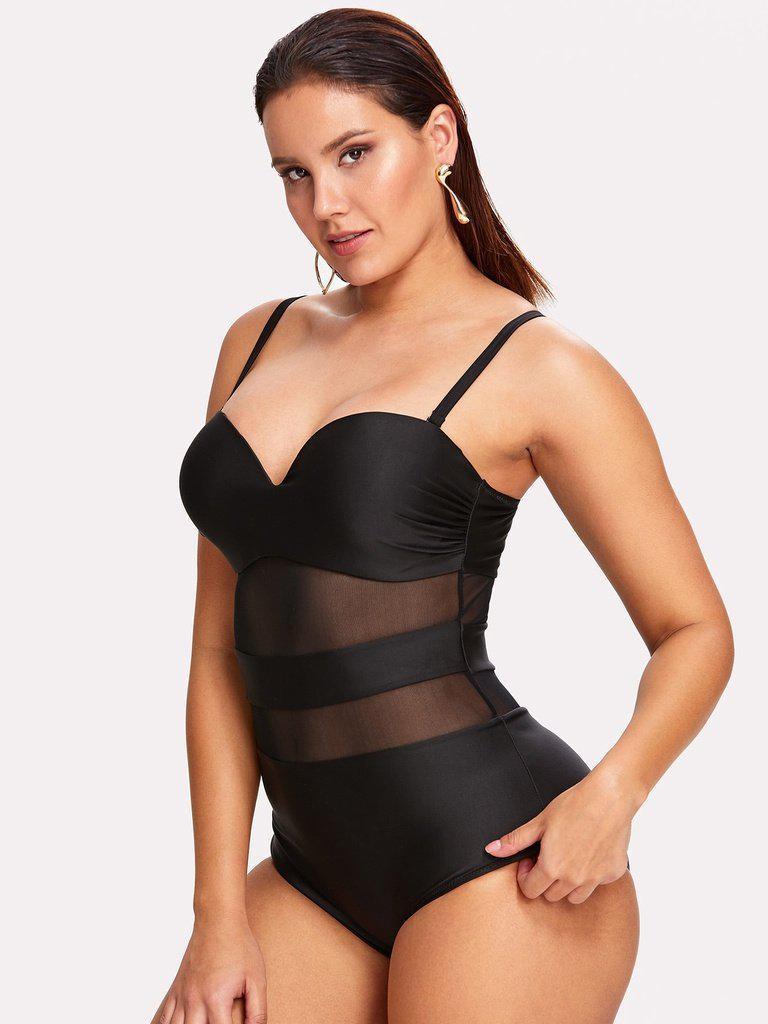 Mesh Panel Swimsuit-swimwear-Des Mess