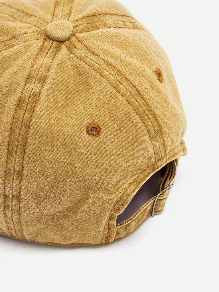 Embroidered Hole Detail Baseball Cap-accessories-Des Mess