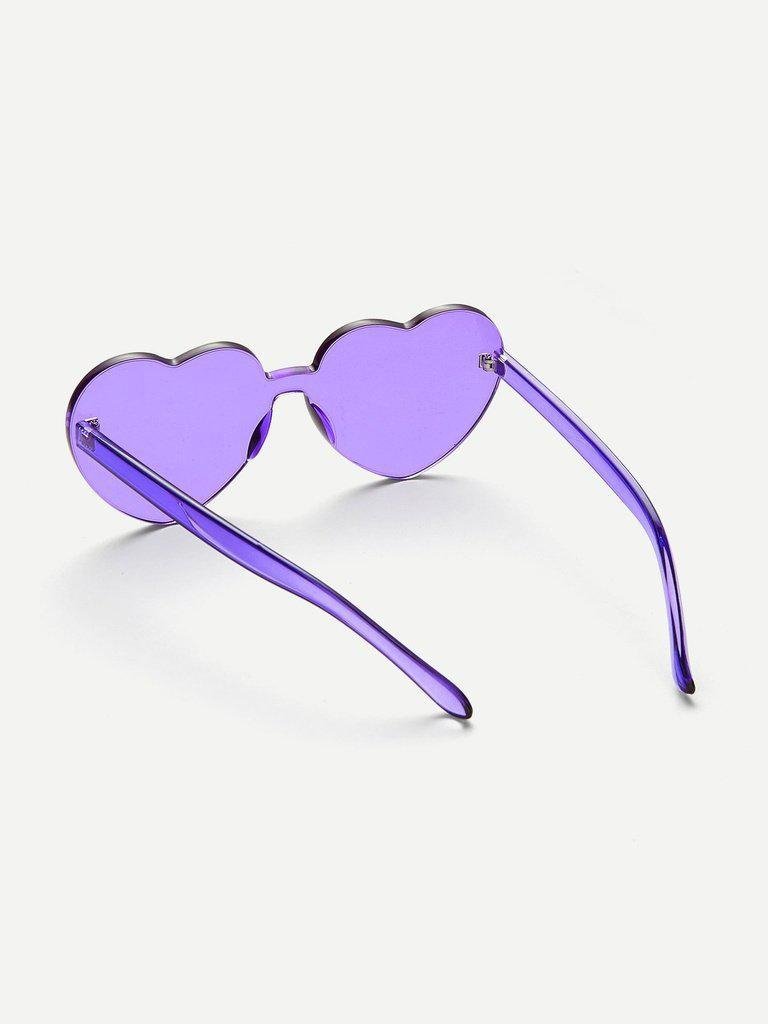 Heart Shaped Lens Rimless Sunglasses-accessories-Des Mess