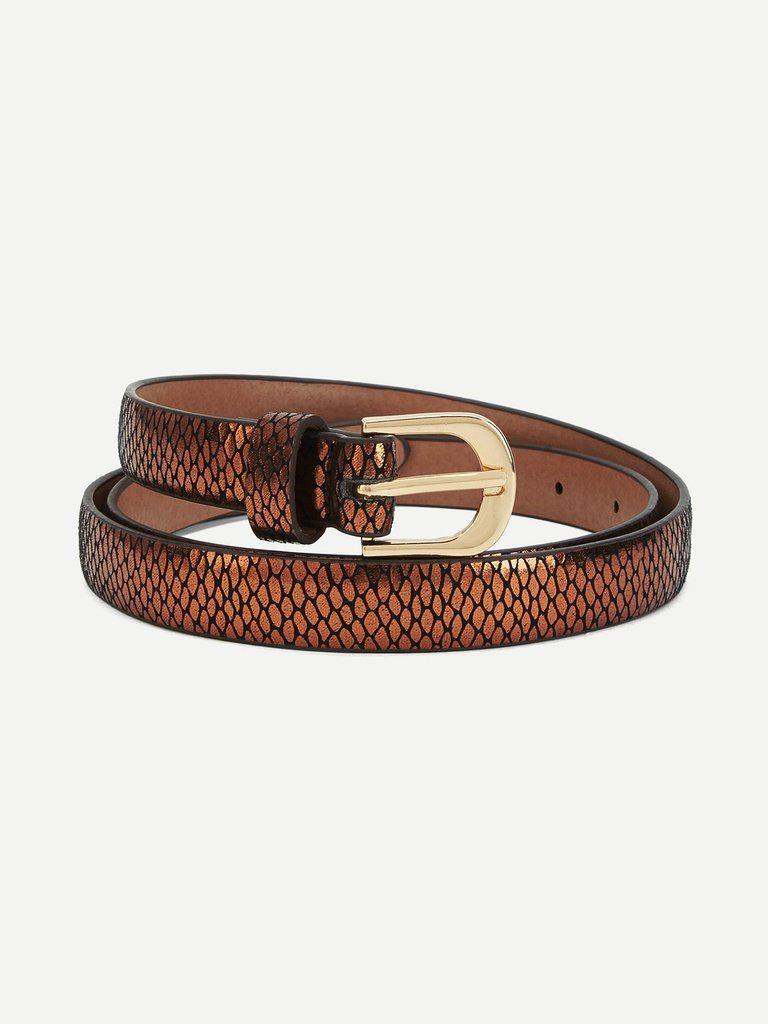 Metal Buckle Skinny PU Belt-accessories-Des Mess