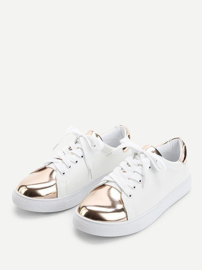 Two Tone Round Toe Sneakers-shoes-Des Mess