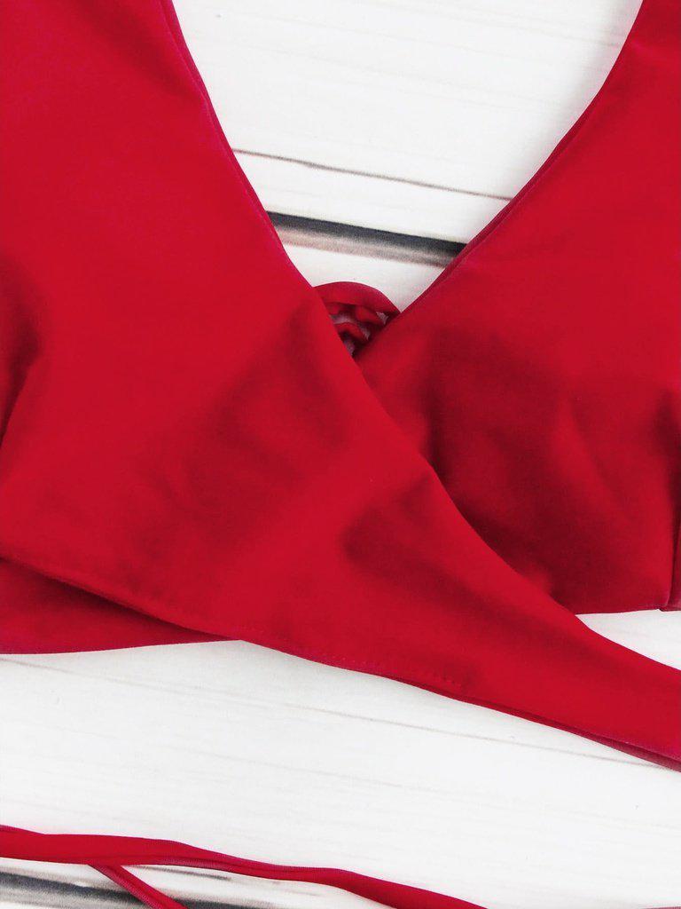 Crochet Detail Wrap Bikini Set--Des Mess