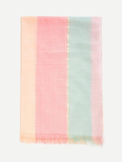 Color Block Raw Trim Scarf-accessories-Des Mess