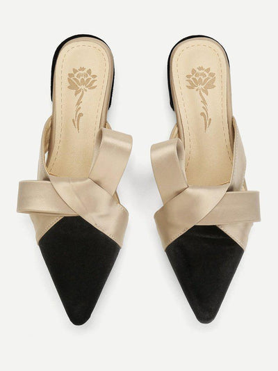 Knot Design Pointed Toe Slippers-shoes-Des Mess