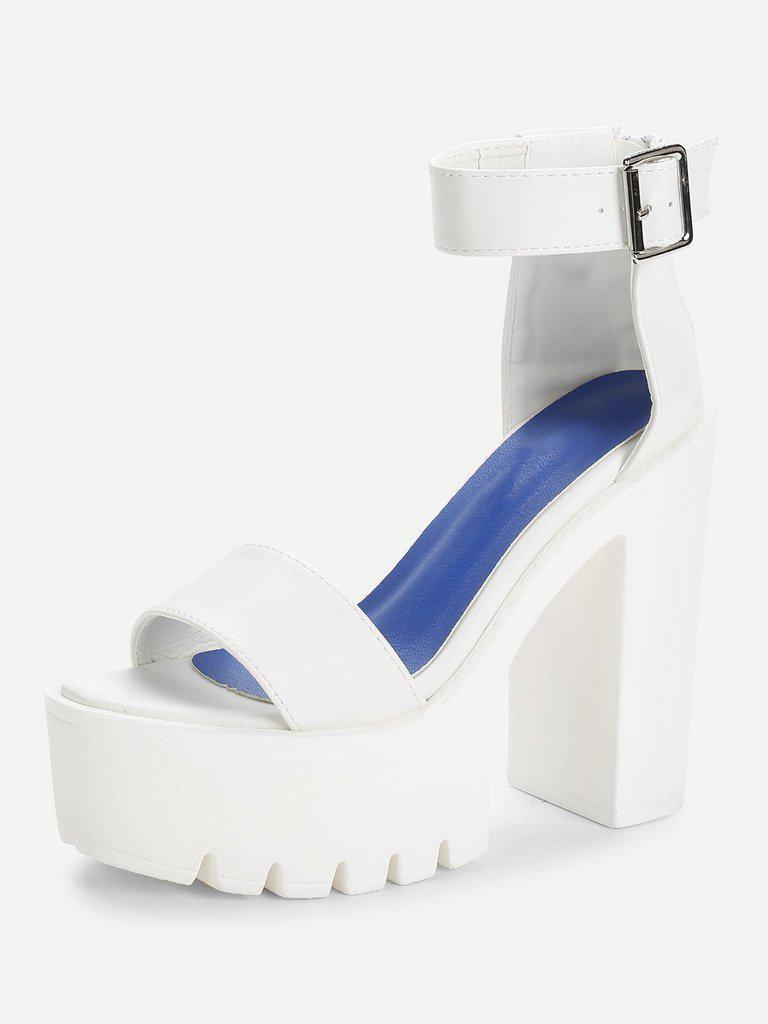 Peep Toe Ankle Strap Platform Heels-shoes-Des Mess
