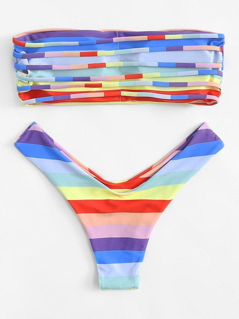 Ladder Cut Out Ombre Bikini Set-swimwear-Des Mess