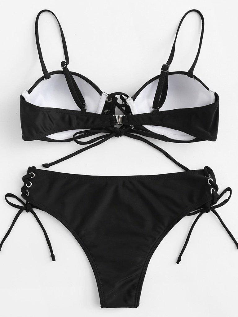 Lace Up Bikini Set-swimwear-Des Mess