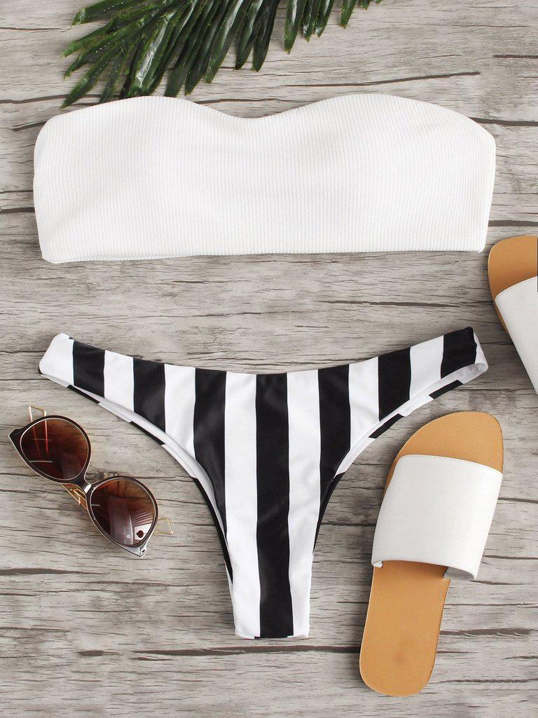 Mix & Match Bandeau Bikini Set-swimwear-Des Mess