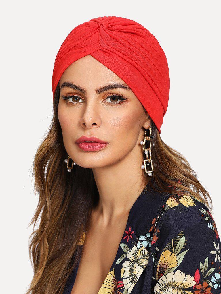 Pleated Plain Turban Hat-accessories-Des Mess