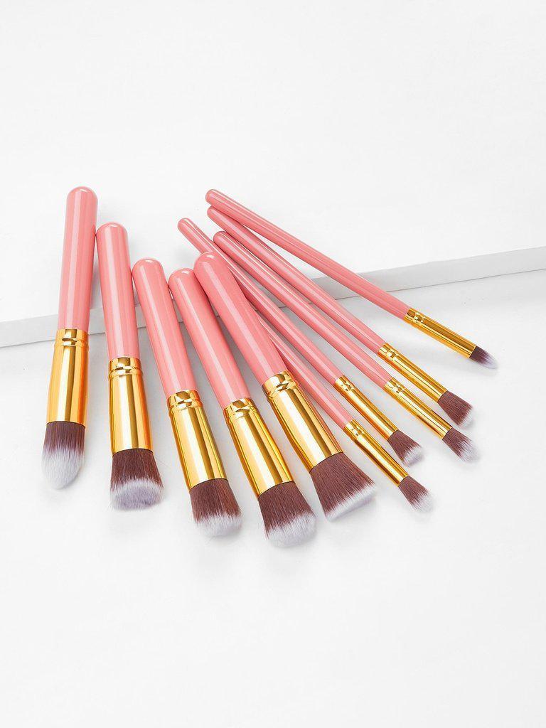 10PCS Pink Professional Makeup Brush Set-makeup-Des Mess