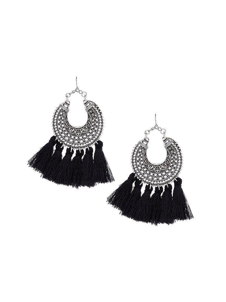 Circle Hoop Vintage Tassel Earrings-jewelry-Des Mess