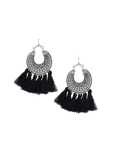 Circle Hoop Vintage Tassel Earrings-jewelry-Des Mess