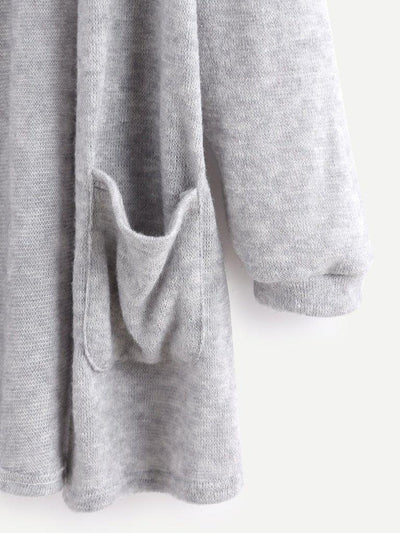 Elastic Cuff Cardigan With Pockets-outerwear-Des Mess
