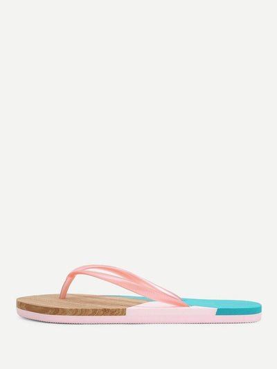 Color Block Flip Flops-shoes-Des Mess