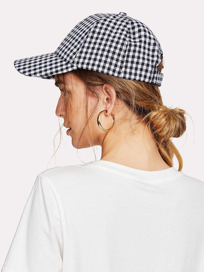 Gingham Baseball Cap--Des Mess