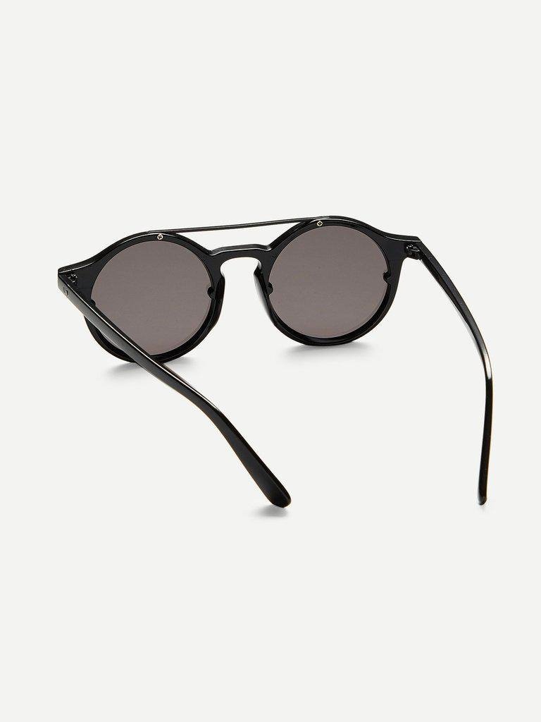 Double Bridge Round Lens Sunglasses-accessories-Des Mess