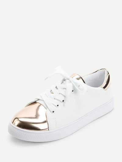 Two Tone Round Toe Sneakers-shoes-Des Mess