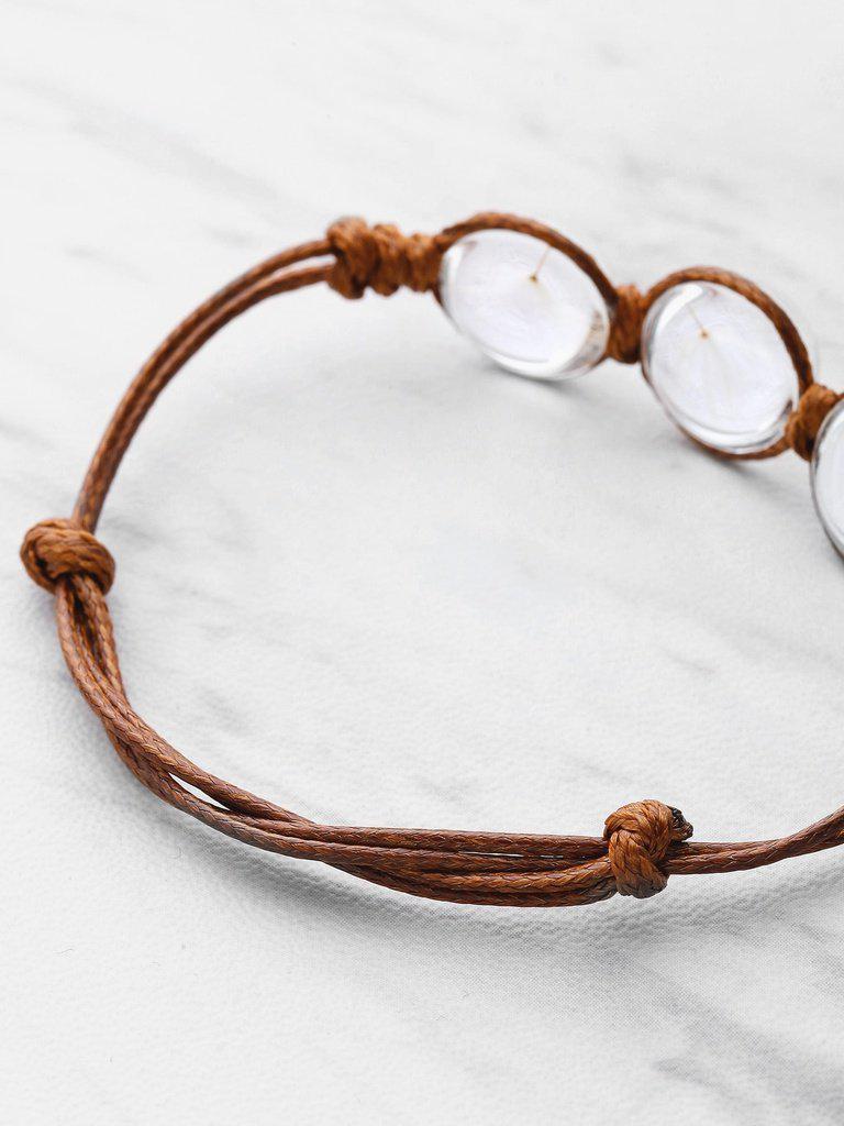 Glass Flower Detail Knot Bracelet--Des Mess
