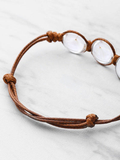 Glass Flower Detail Knot Bracelet--Des Mess