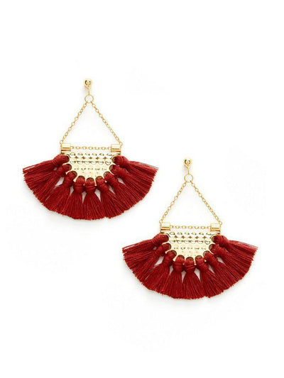Mini Tassel Fan Shaped Earrings-jewelry-Des Mess