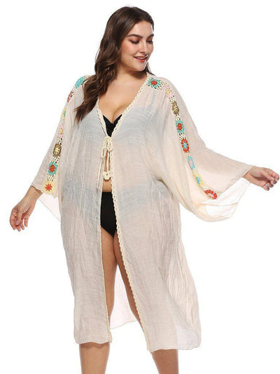 Crochet Flower Cover Up-swimwear-Des Mess