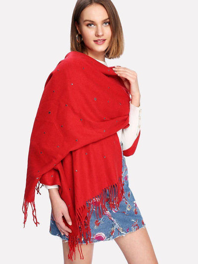 Fringe Trim Star Scarf-accessories-Des Mess