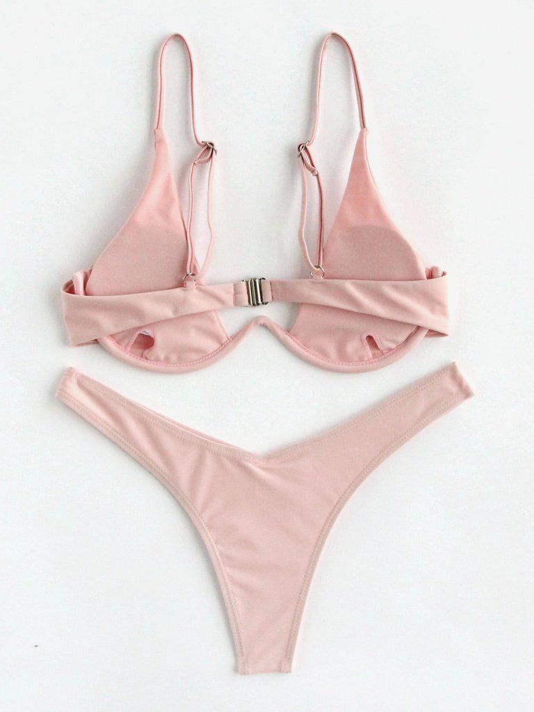 High Leg Underwire Bikini Set-swimwear-Des Mess