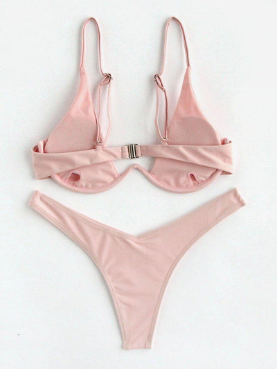 High Leg Underwire Bikini Set-swimwear-Des Mess