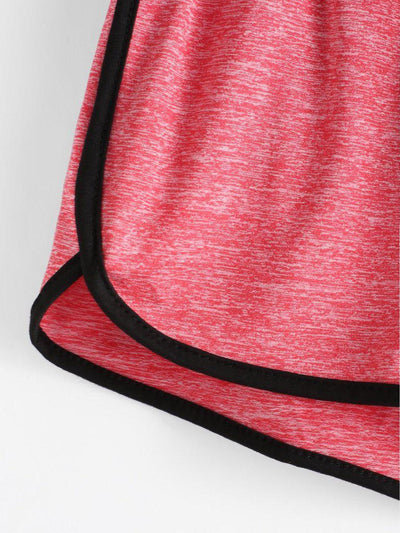 Drawstring Waist Ringer Shorts-bottom-Des Mess