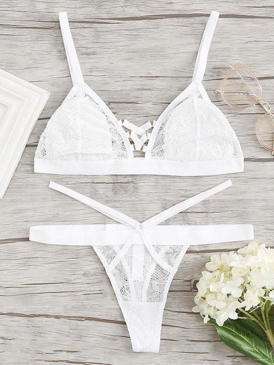 Criss Cross Lace Lingerie Set-lingerie-Des Mess