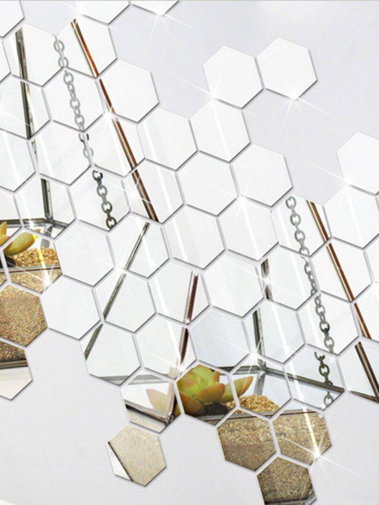 Hexagon Mirror Wall Sticker Set 12pcs-others-Des Mess