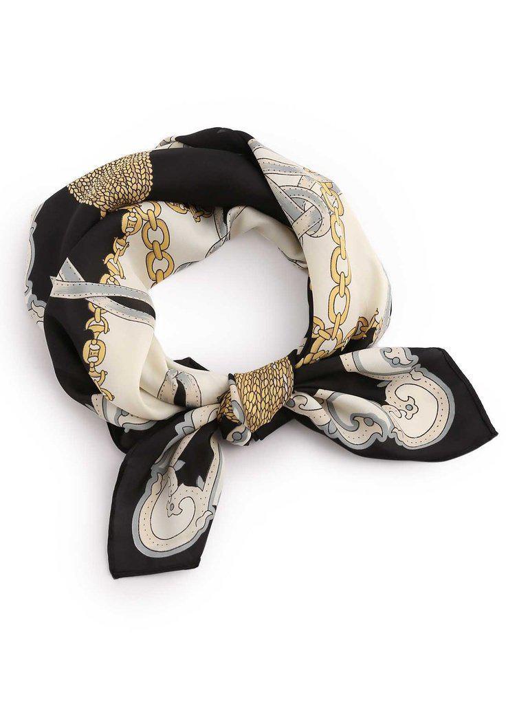 Chain & Tassel Print Satin Bandana-accessories-Des Mess