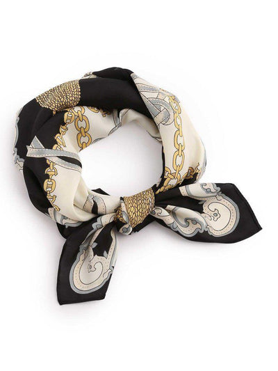 Chain & Tassel Print Satin Bandana-accessories-Des Mess