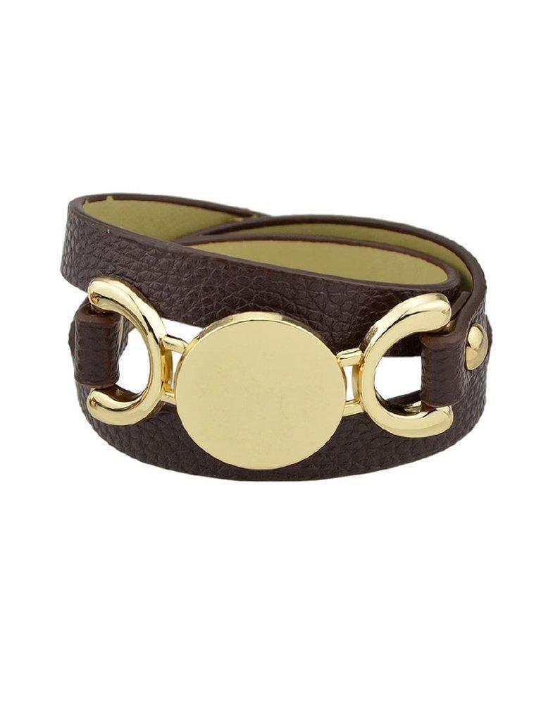 Coffee Multi-Layer Winding Wide Bracelet--Des Mess